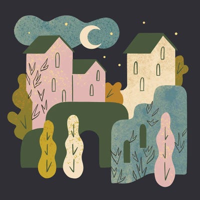 Ancient Village by Renea L. Thull multi panel art