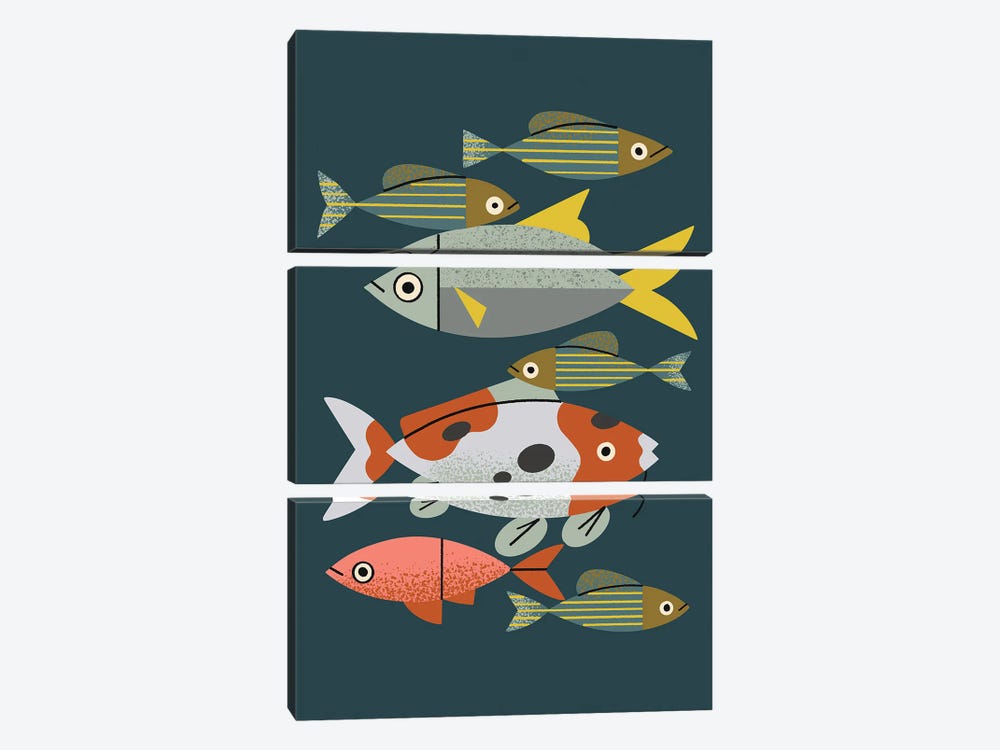 Pond Fishes by Renea L. Thull 3-piece Canvas Art