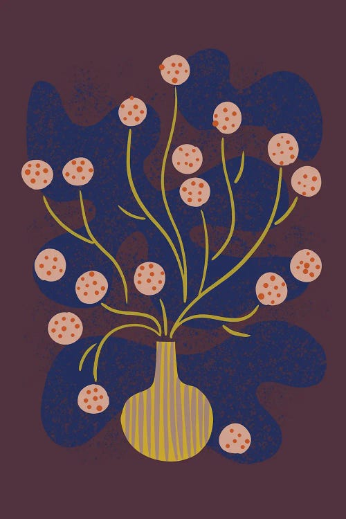 Round Flower Still Life (Wine) by Renea L. Thull wall art