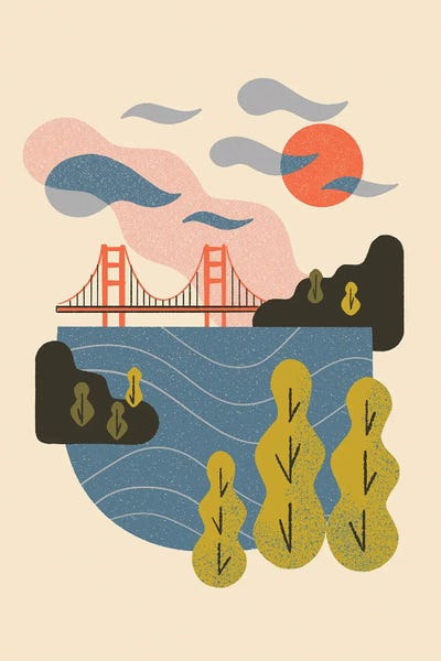 Bay Sunset by Renea L. Thull framed canvas print