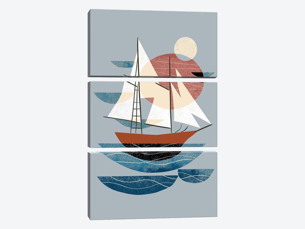 Sailing by Renea L. Thull 3-piece Canvas Artwork