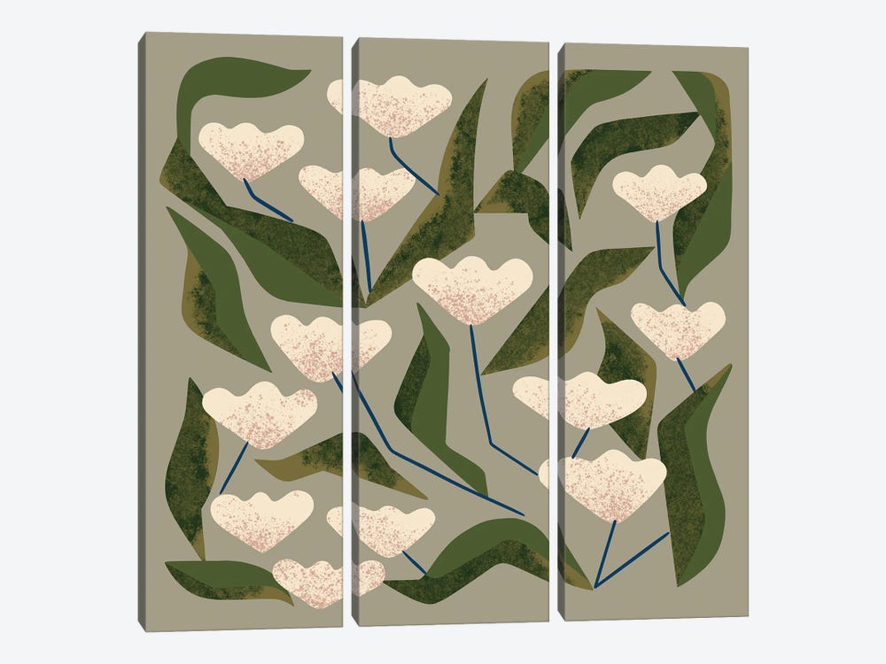 Snowdrops by Renea L. Thull 3-piece Canvas Wall Art