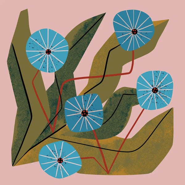 Mid-Century Modern Living Room: Spring Is Coming by Renea L. Thull