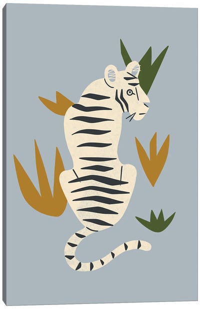 White Tiger Canvas Art Print - Renea L. Thull