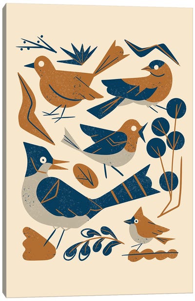 Woodland Songbirds Canvas Art Print - Renea L. Thull