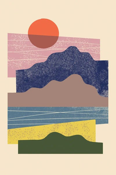 Colorblock Landscape by Renea L. Thull framed canvas print