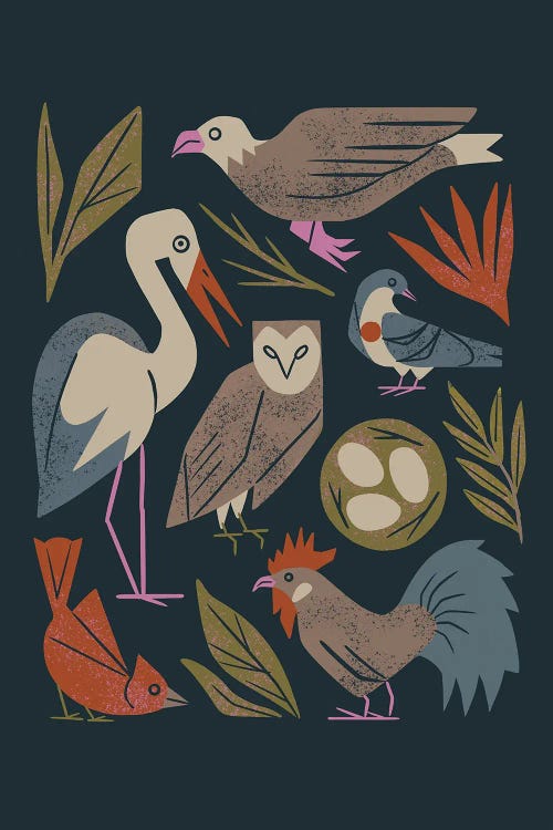 Bird Friends by Renea L. Thull wall art