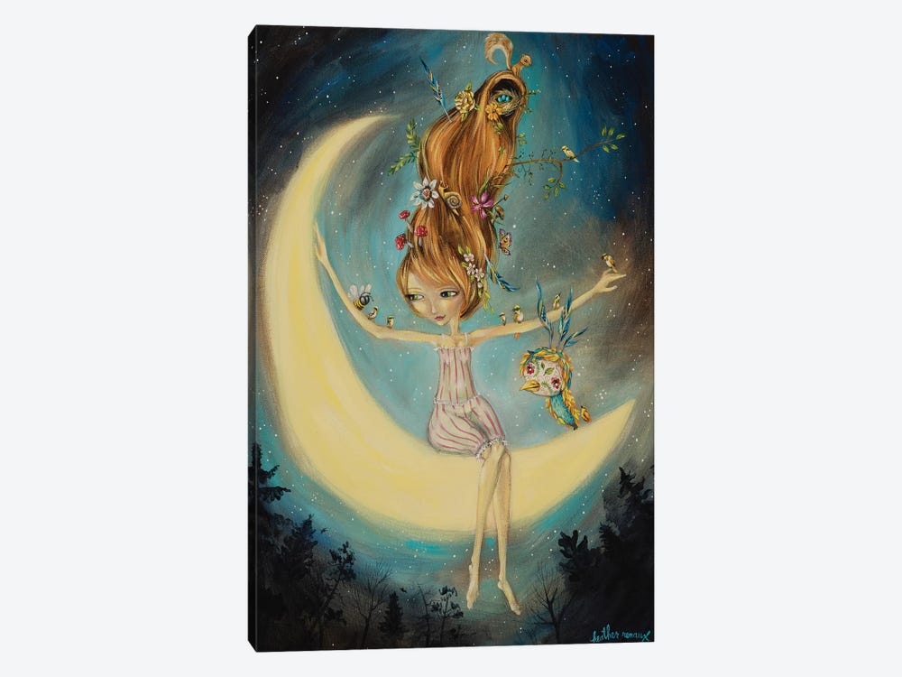 With The Moon by Heather Renaux 1-piece Canvas Art