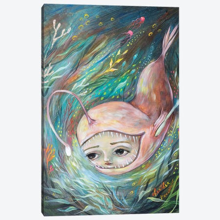 Angler Fish Illumination Canvas Print #RNX106} by Heather Renaux Canvas Artwork