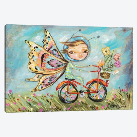 Butterfly Girl Canvas Print #RNX107} by Heather Renaux Canvas Wall Art