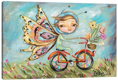 Butterfly Girl Canvas Art Print - Heather Renaux