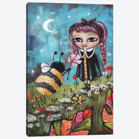Bee Mine Canvas Print #RNX10} by Heather Renaux Art Print