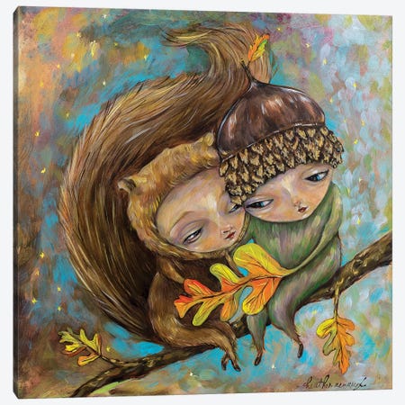 Squirrel Girl Nut Boy Canvas Print #RNX124} by Heather Renaux Canvas Artwork