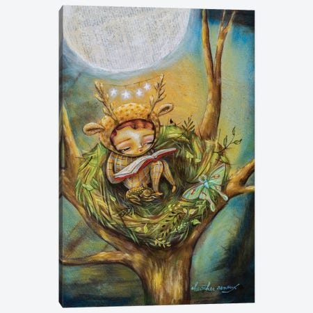 The Reading Nest Canvas Print #RNX129} by Heather Renaux Canvas Print
