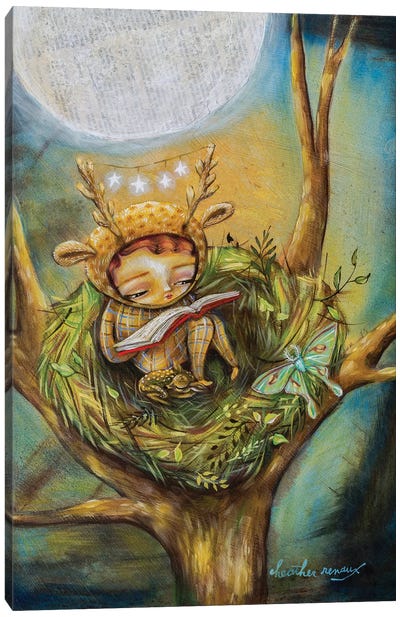 The Reading Nest Canvas Art Print - Nests