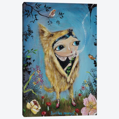 Wolf Girl Canvas Print #RNX132} by Heather Renaux Canvas Artwork