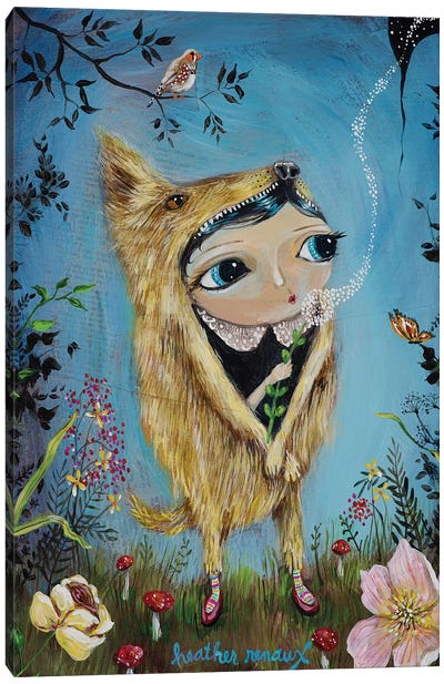 Wolf Girl Canvas Art Print - Heather Renaux