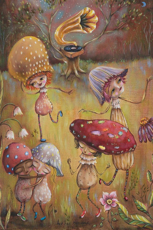 Shroom Party by Heather Renaux wall art