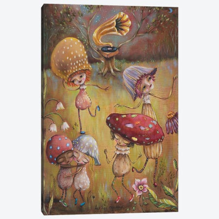 Shroom Party Canvas Print #RNX146} by Heather Renaux Canvas Wall Art