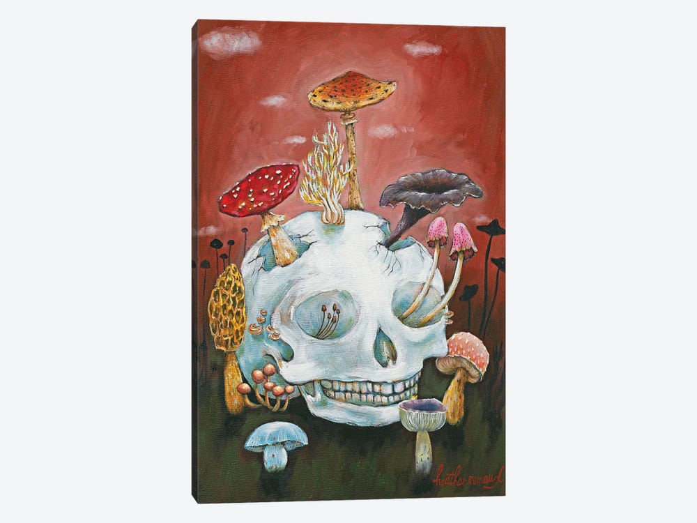 Mushroom Skull by Heather Renaux 1-piece Art Print