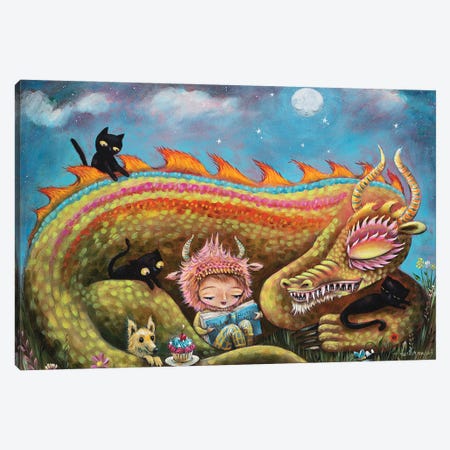 Big Friendly Dragon Canvas Print #RNX150} by Heather Renaux Canvas Wall Art