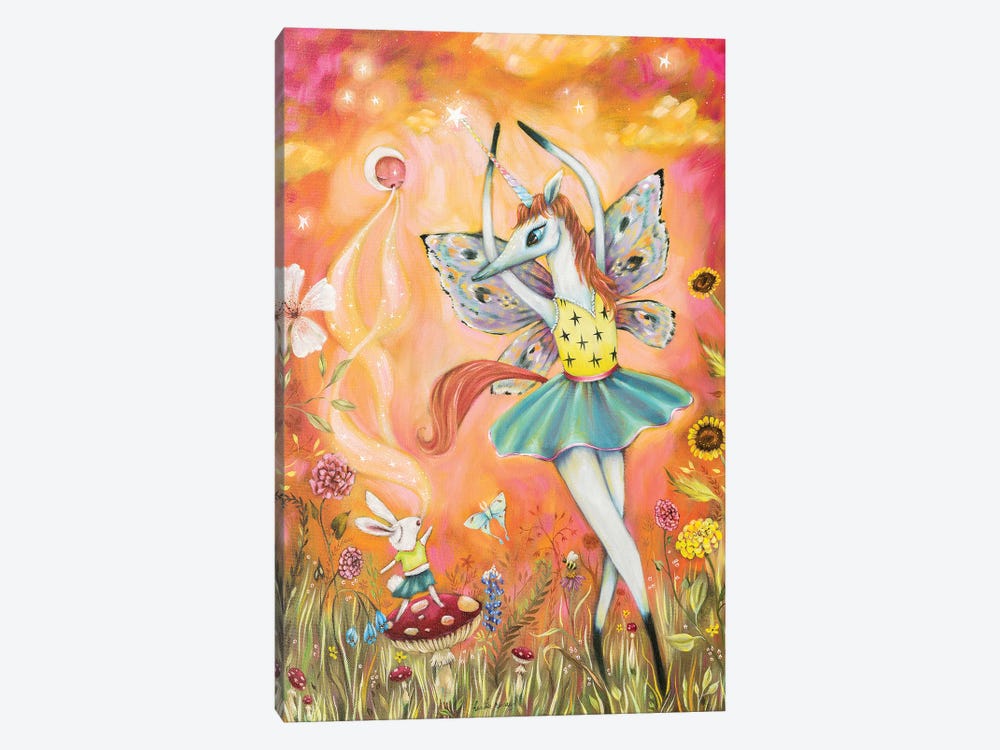 Unicorn Ballerina And Bun Bun by Heather Renaux 1-piece Canvas Wall Art