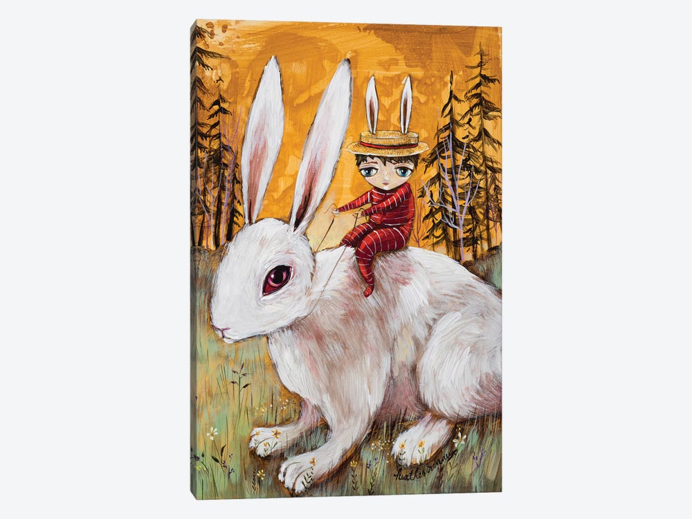A Boy And His Bunny by Heather Renaux 1-piece Art Print