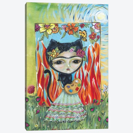 Frida In The Garden Canvas Print #RNX25} by Heather Renaux Canvas Art Print
