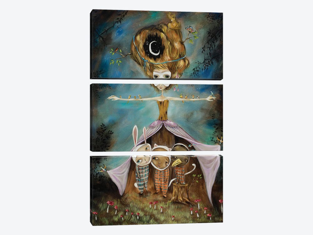 Protecting Fauna by Heather Renaux 3-piece Canvas Print