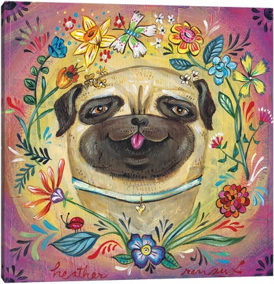 Pug Love Canvas Art Print - Heather Renaux