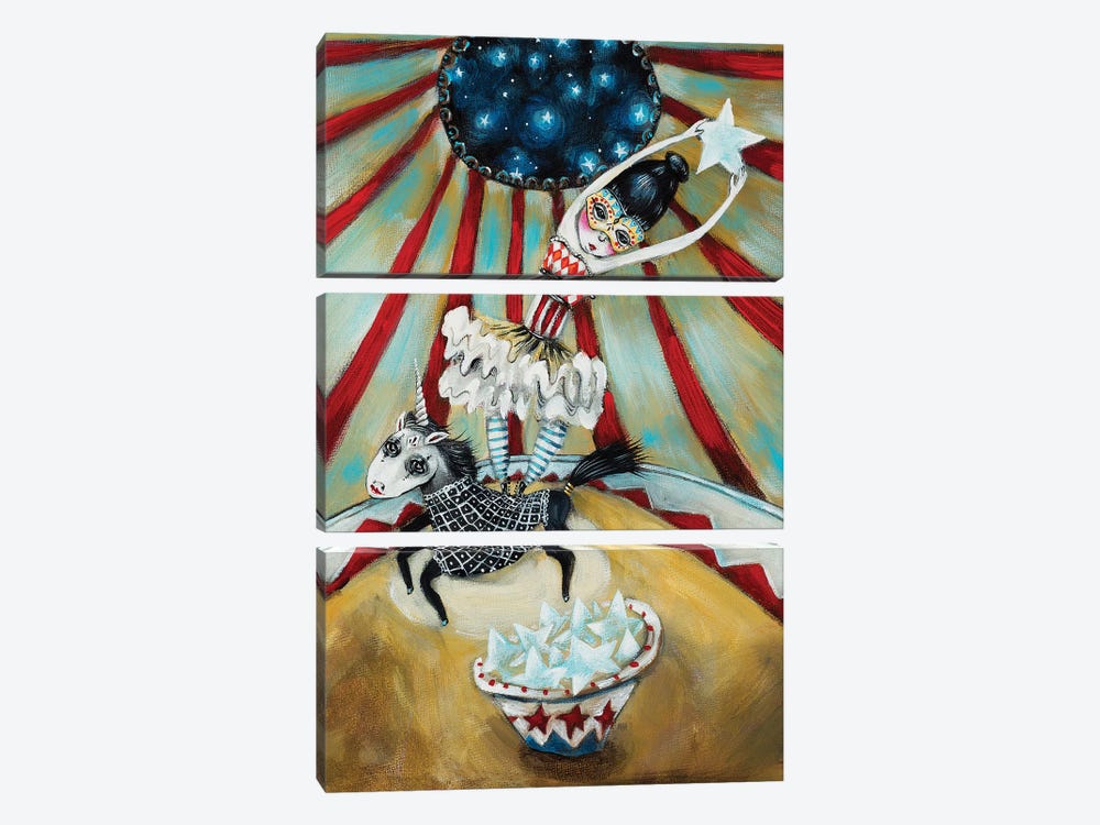 Star Catcher And The Unicorn by Heather Renaux 3-piece Canvas Print