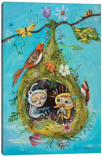 The Story Nest Canvas Art Print - Book Art