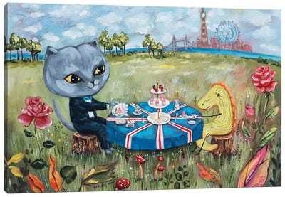 UK Tea Party Canvas Art Print - Cake & Cupcake Art