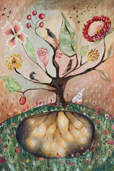 Kids Fantasy Art: Where Bunnies Live by Heather Renaux