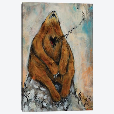 Bear Heart Canvas Print #RNX9} by Heather Renaux Canvas Artwork