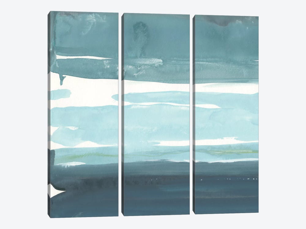 Teal Horizon I by Rob Delamater 3-piece Canvas Wall Art