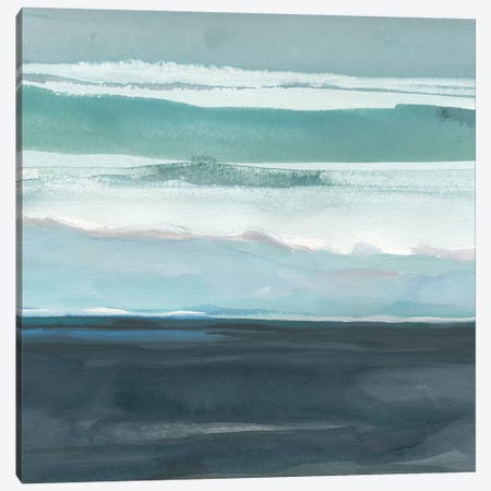 Teal Sea I Canvas Print #ROB38} by Rob Delamater Canvas Wall Art