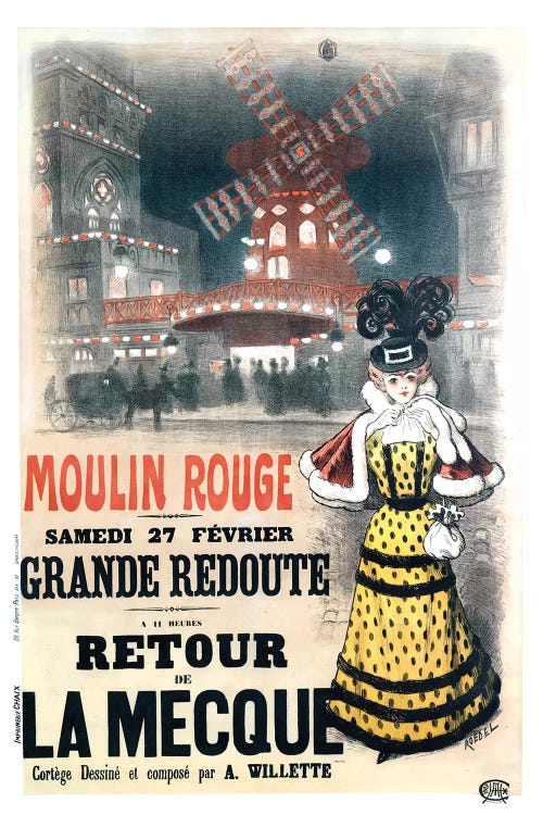 Moulin Rouge Grande Redoute Advertisement, 1897