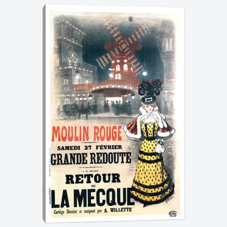 Moulin Rouge Grande Redoute Advertisement, 1897 Canvas Print #ROD1} by Auguste Roedel Canvas Art
