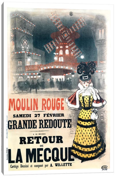 Moulin Rouge Grande Redoute Advertisement, 1897 Canvas Art Print - Moulin Rouge
