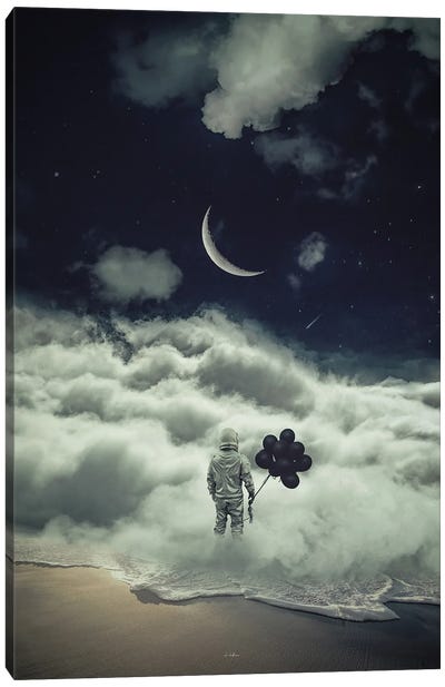 Shoot For The Moon. Even If You Miss It You Will Land Among The Stars Canvas Art Print - Astronaut Art