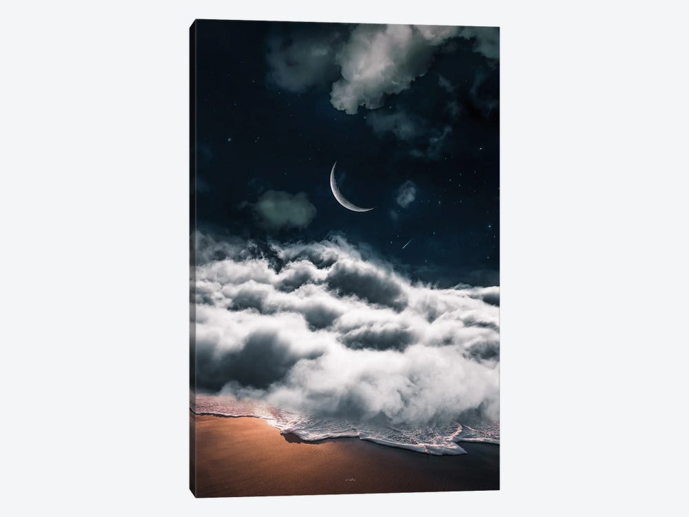 Shoot For The Moon. Even If You Miss It You Will Land Among The Stars Alternate V by Rob Hakemo 1-piece Canvas Print