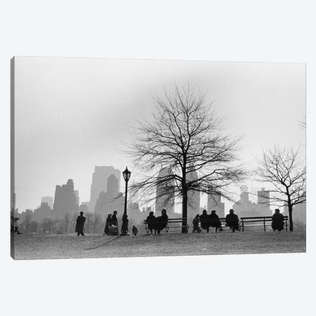 Central Park South Silhouette (NYC, 1955) Canvas Print #ROK12} by Ruth Orkin Canvas Print