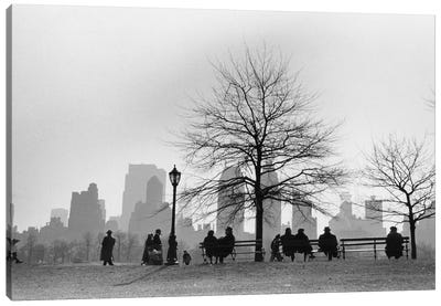 Central Park South Silhouette (NYC, 1955) Canvas Art Print - Ruth Orkin