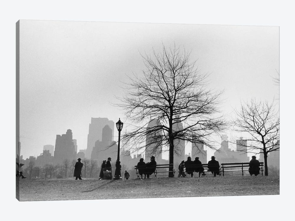 Central Park South Silhouette (NYC, 1955) by Ruth Orkin 1-piece Canvas Artwork