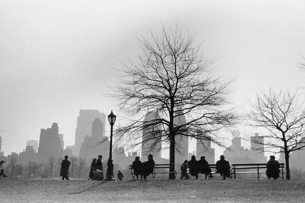 City Parks: Central Park South Silhouette (NYC, 1955) by Ruth Orkin