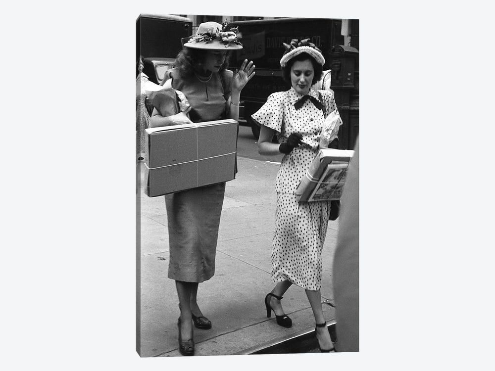 Charles James Story Women Holding Packages (NYC, 1949) by Ruth Orkin 1-piece Canvas Print