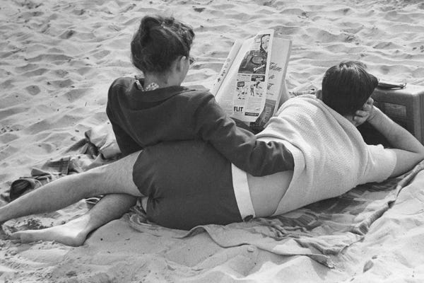 New York: Couple On Beach (NYC, 1947) by Ruth Orkin