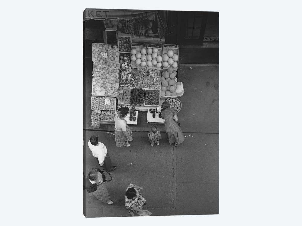 Fruit Stand Fromabove NYC 1948 by Ruth Orkin 1-piece Canvas Wall Art