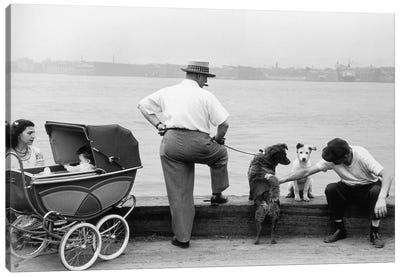 Sunday Afternoon (Gansevoort Pier NYC, 1948) Canvas Art Print - Historical Fashion Art
